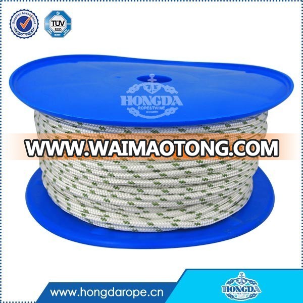 high breaking strength 12mm double braided polyester dock line rope for barge